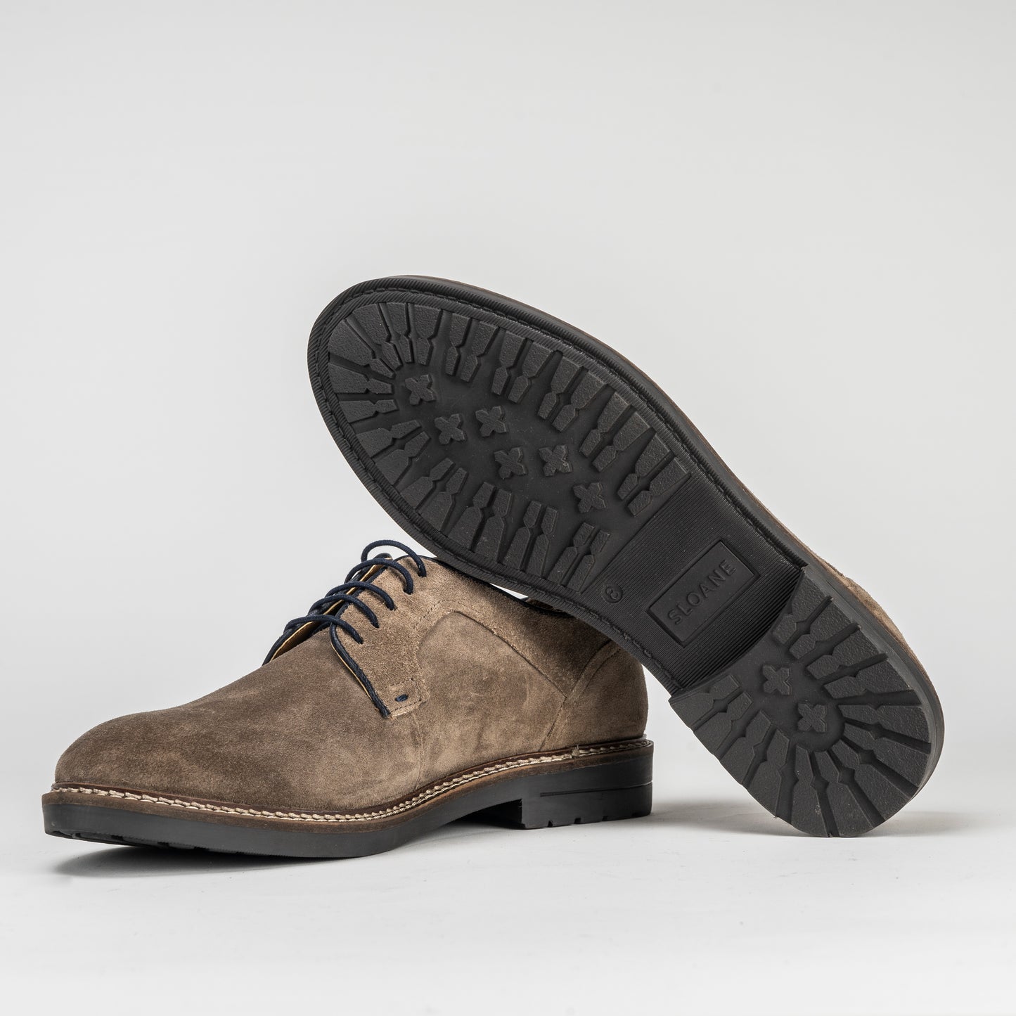 Sloane Elliot Taupe Suede Lace Up Shoes
