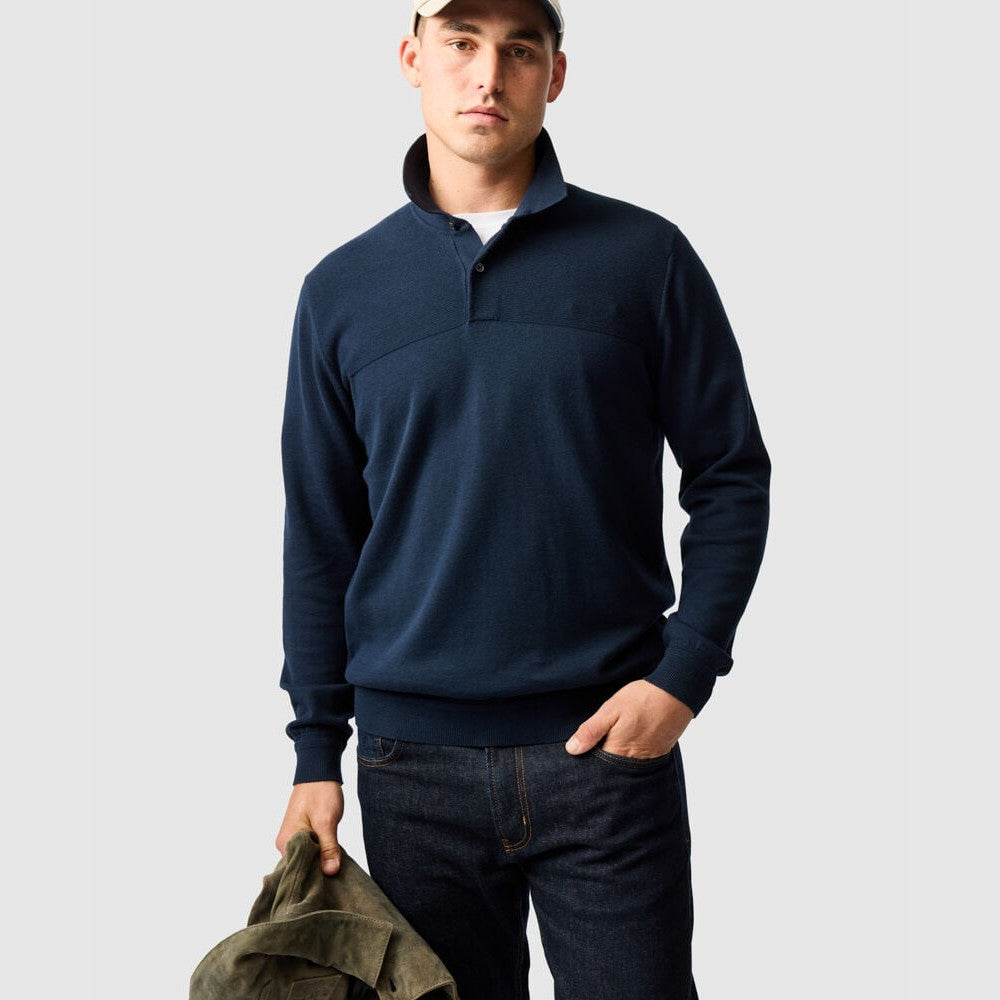 Rodd & Gunn Kingdale Eclipse Knitted Long Sleeve Polo