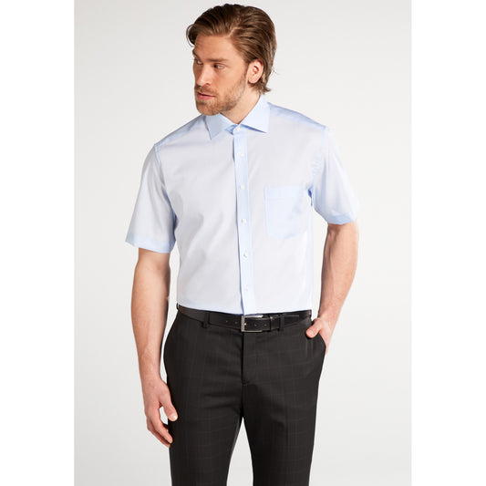 Eterna 1100 10 Blue Modern Fit Short Sleeve Shirt