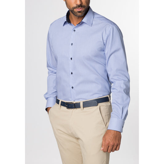 Eterna 8992 16 X14P Blue And White Stripe Modern Fit Shirt