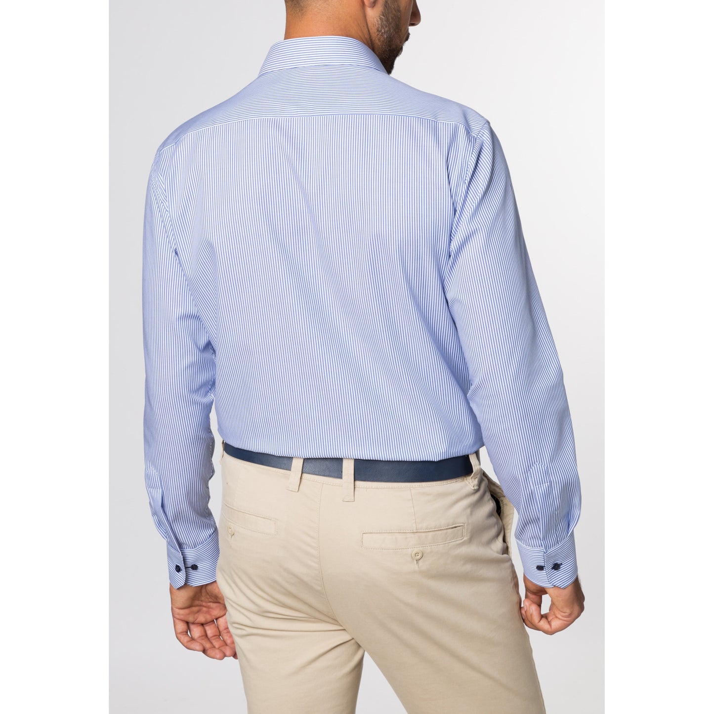 Eterna 8992 16 X14P Blue And White Stripe Modern Fit Shirt