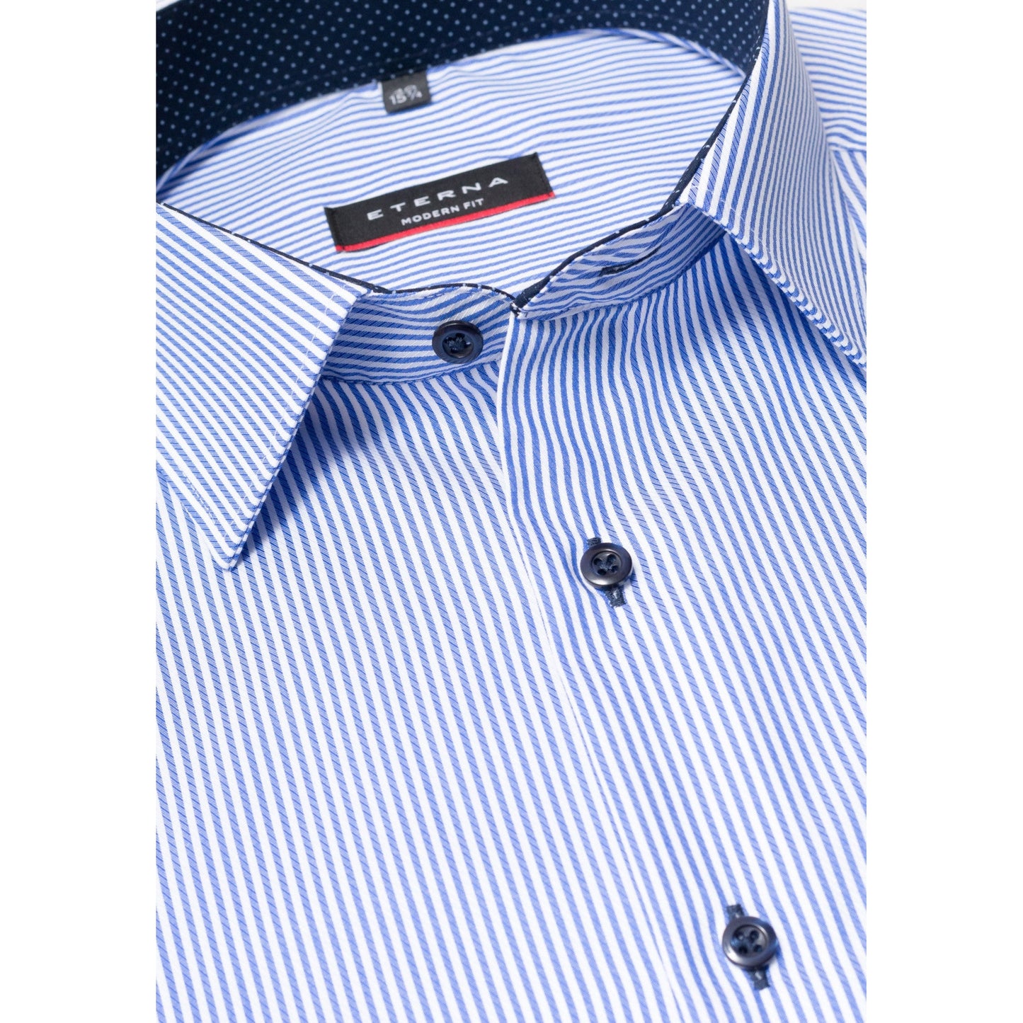 Eterna 8992 16 E15P Blue And White Stripe Comfort Fit Shirt
