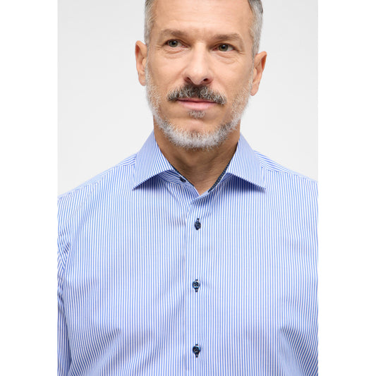 Eterna 8992 16 F140 Blue Stripe Slim Fit Shirt