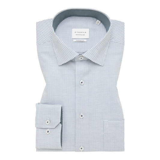 Eterna 4065 45 E15K Green Check Comfort Fit Shirt