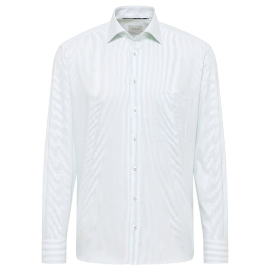 Eterna 1396 40 E19K White Green Stripe Dress Shirt
