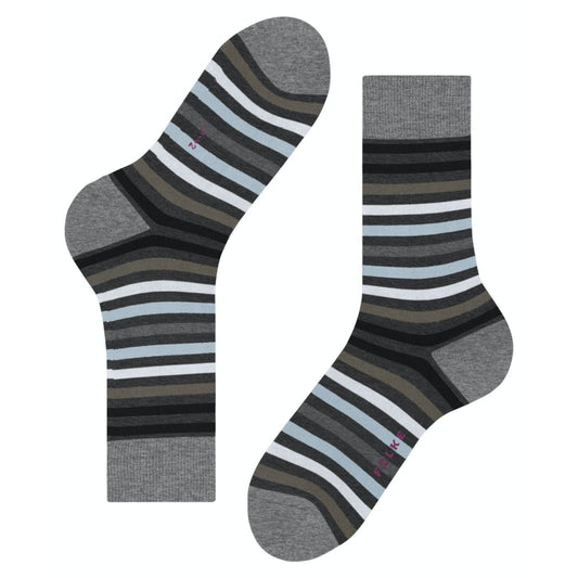 Falke 13279 3180 Tinted Stripe Asphalt Mel Socks