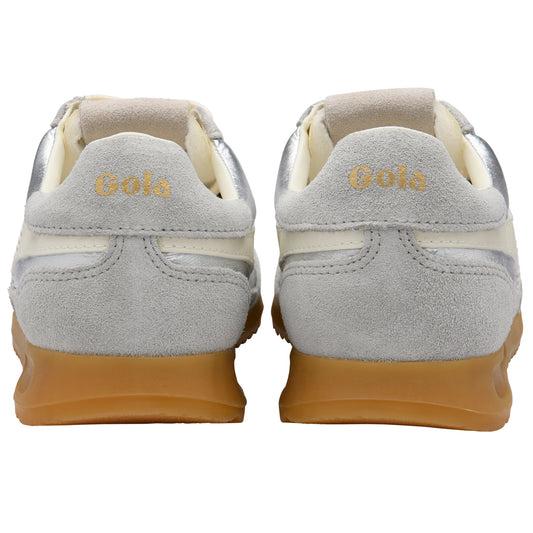 Gola Firefly Metallic Silver/Off White Trainers