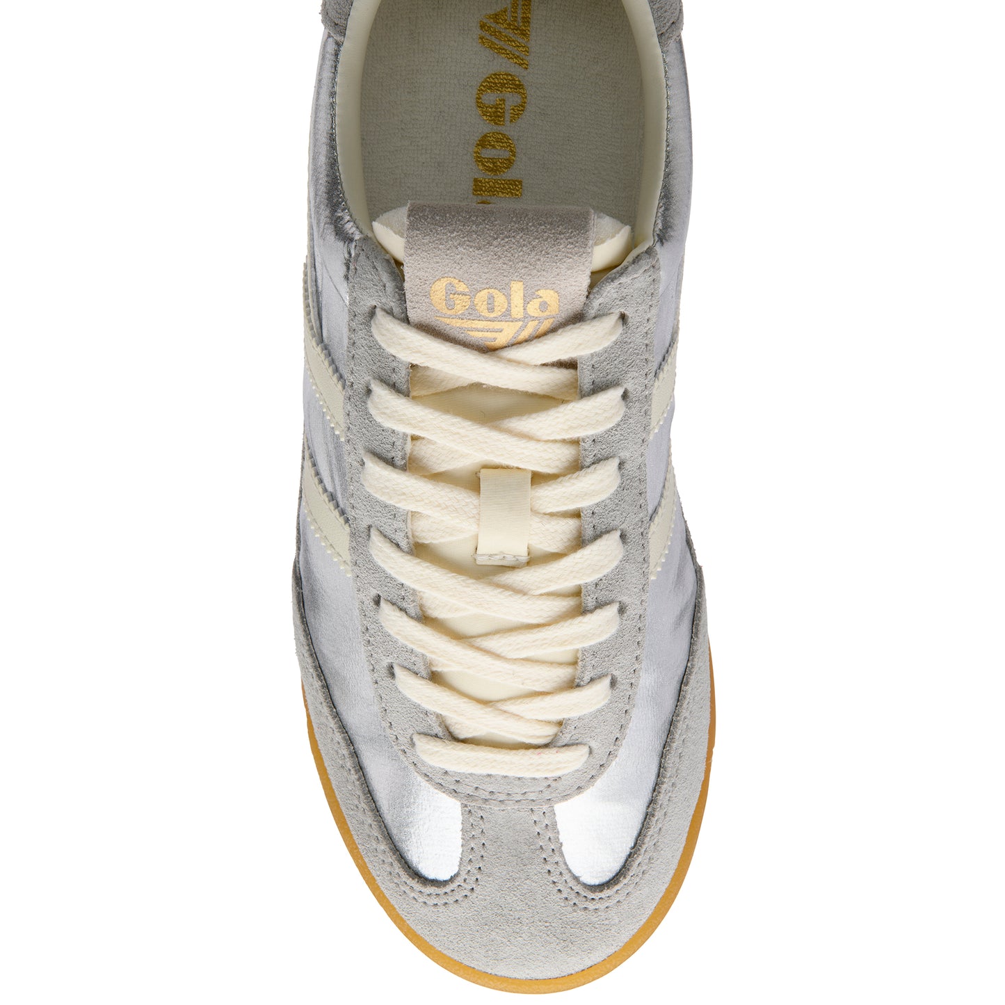 Gola Firefly Metallic Silver/Off White Trainers