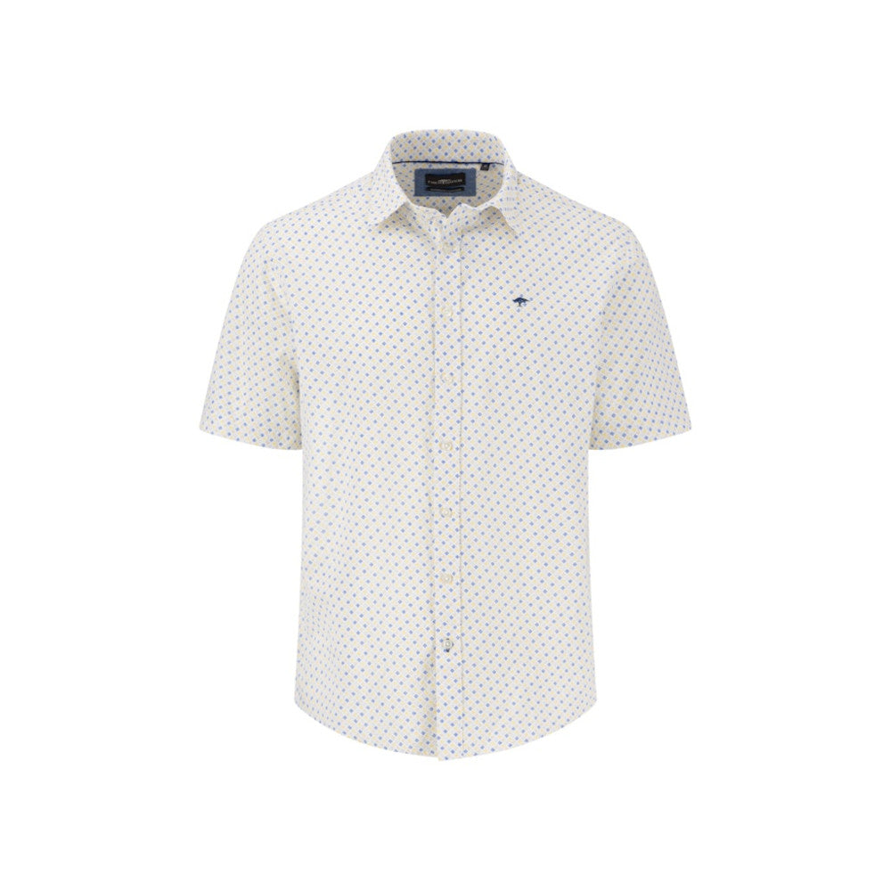 Fynch Hatton 1504 5336 112 Vivid Yellow Print Short Sleeve Casual Shirt