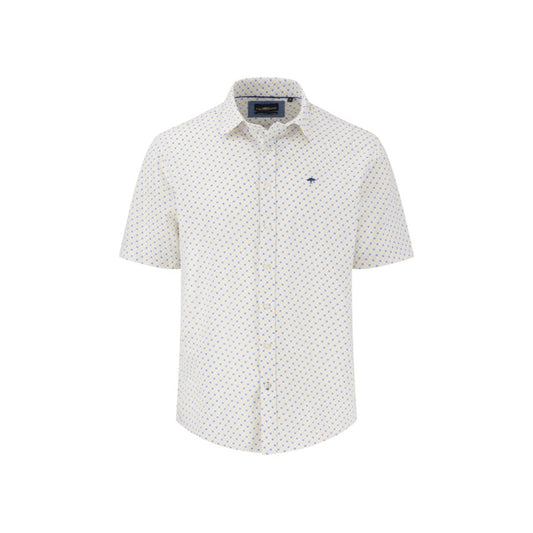 Fynch Hatton 1504 5336 112 Vivid Yellow Print Short Sleeve Casual Shirt