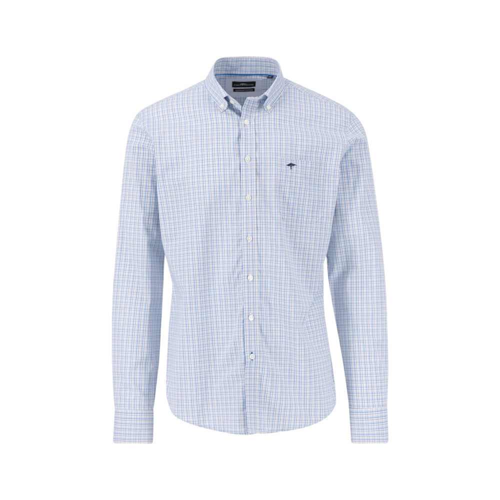 Fynch Hatton 1502 5170 607 Summer Breeze Small Combi Check Long Sleeve Casual Shirt