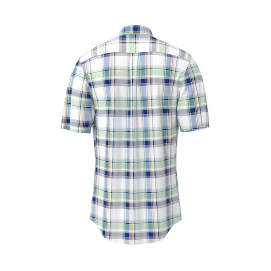 Fynch Hatton 1503 8321 628 Strong Blue Colorful Combi Checks Short Sleeve Casual Shirt
