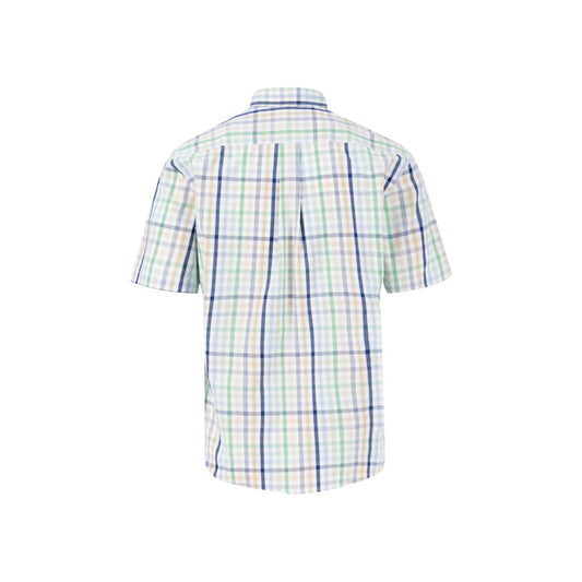 Fynch Hatton 1503 5251 722 Turf Green Combi Check Short Sleeve Casual Shirt