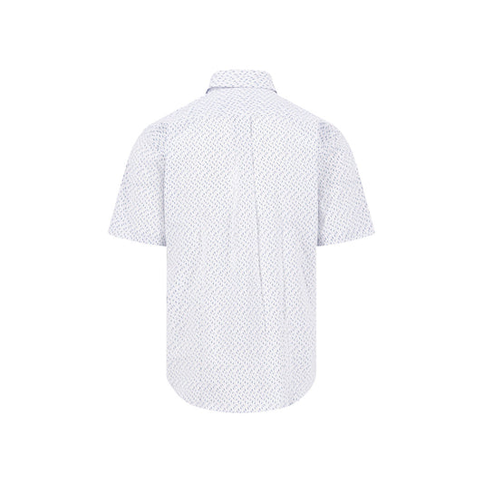 Fynch Hatton 1613 5111 464 Magnolia Seasonal Combi Print Short Sleeve Casual Shirt