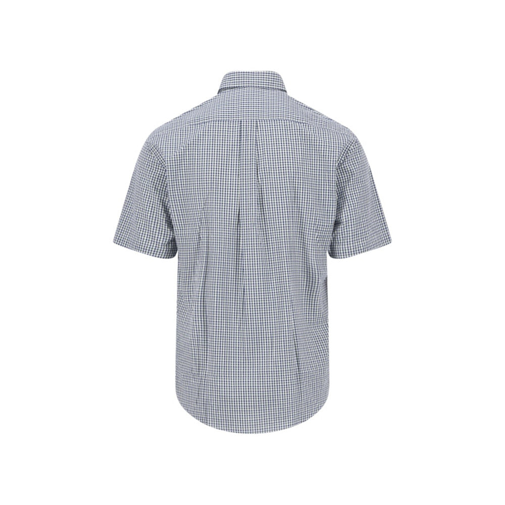 Fynch Hatton 1613 5121 740 Avocado Seasonal Combi Check Short Sleeve Casual Shirt