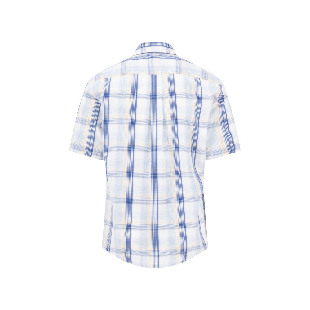 Fynch Hatton 1604 5041 744 Mint Colorful Poplin Check Short Sleeve Casual Shirt