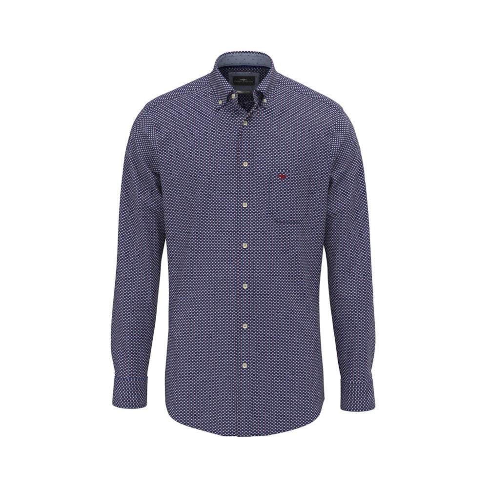 Fynch Hatton 1510 8220 367 Garnet Red Long Sleeve Shirt