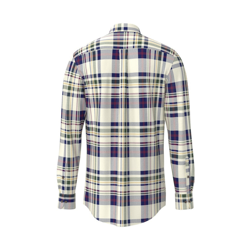 Fynch Hatton 1509 8900 368 Deep Merlot Check Long Sleeve Shirt