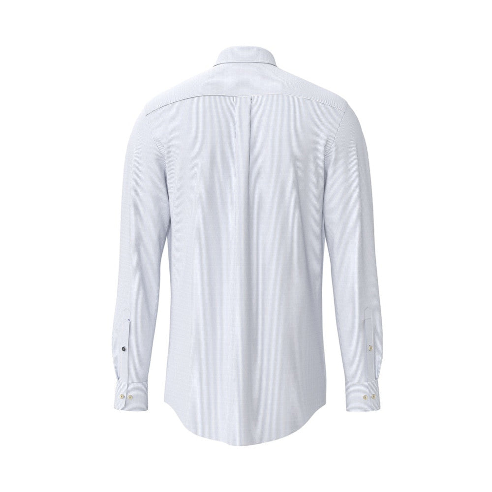 Fynch Hatton 1508 8320 604 Crystal Blue Oxford Stripe Long Sleeve Shirt
