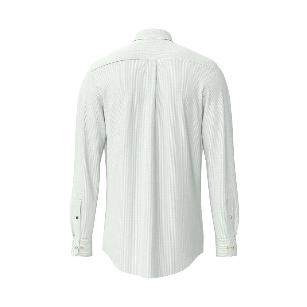 Fynch Hatton 1508 8320 734 Fern Oxford Stripe Long Sleeve Shirt