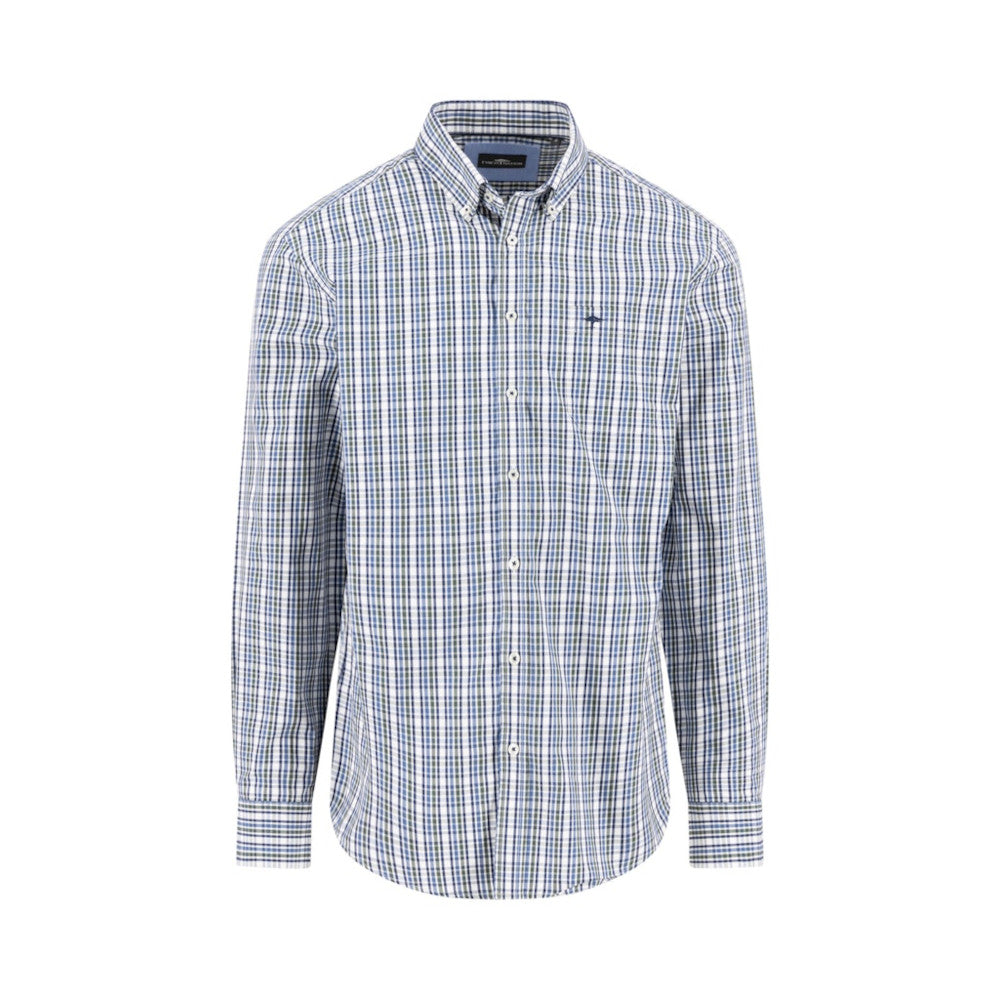 Fynch Hatton 1514 5750 737 Dark Ivy Check Long Sleeve Shirt