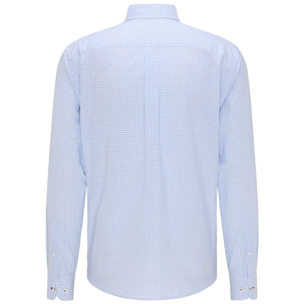 Fynch Hatton 1000 5500 5520 White & Blue Oxford Check Shirt