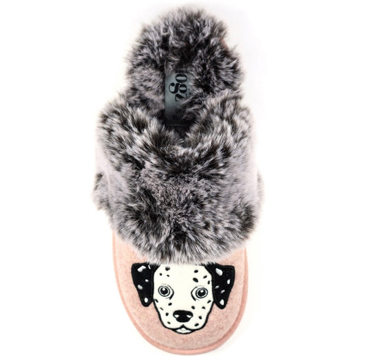 Lazy Dogz Dalmation KLD421 Pink Slippers