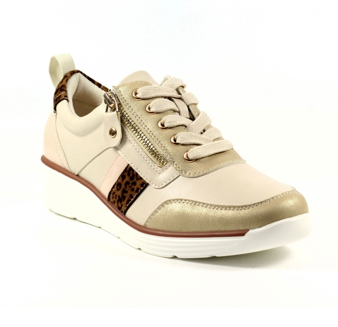 Lunar DLW032 Rome Beige Trainers