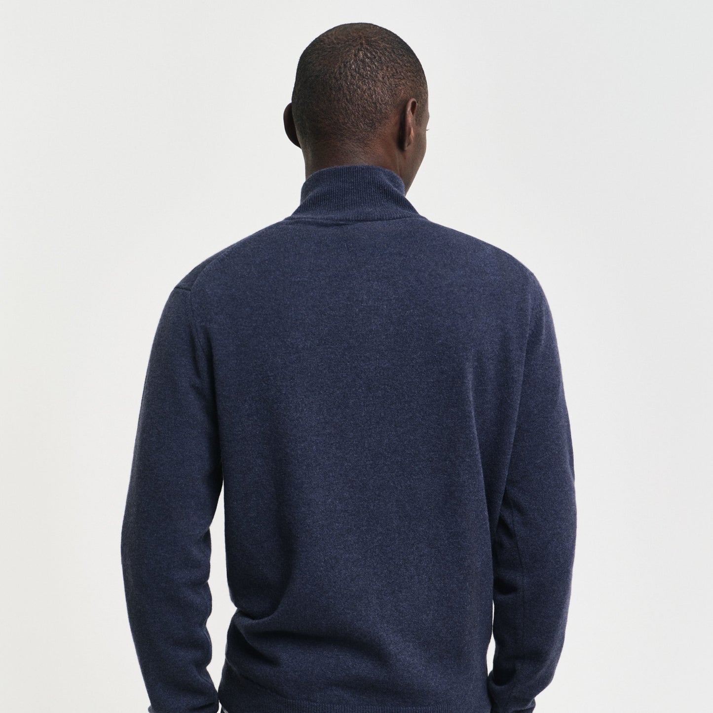 Gant 87213 480 Dark Navy Melange Superfine Lambswool Half Zip