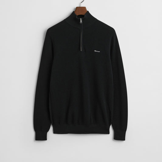 Gant 8040523 5 Black Cotton Pique Half Zip