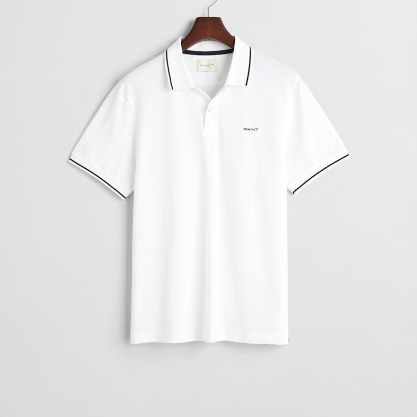 Gant 2062034 110 White Tipping Ss Pique Polo