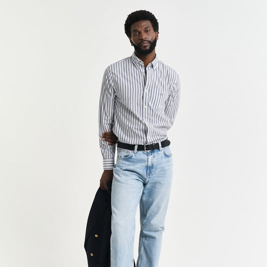 Gant 3250031 110 White Reg Classic Poplin Stripe Shirt