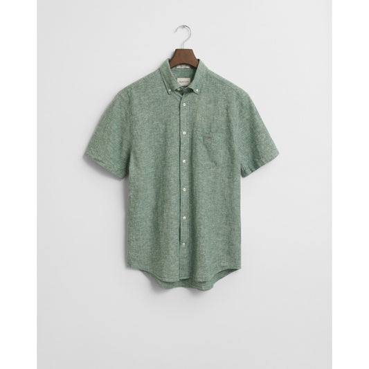 Gant 3250083 318 Woody Green Reg Cotton Linen Ss Shirt