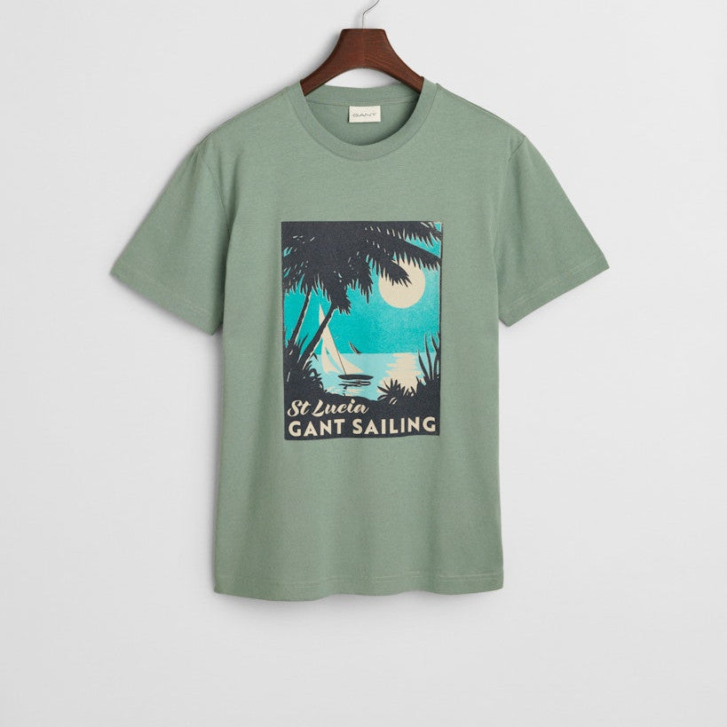 Gant 2003321 362 Kalamata Green Placed Graphic T-Shirt