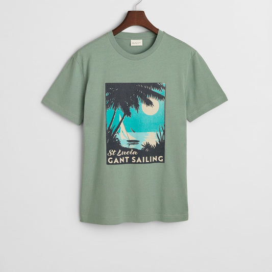 Gant 2003321 362 Kalamata Green Placed Graphic T-Shirt