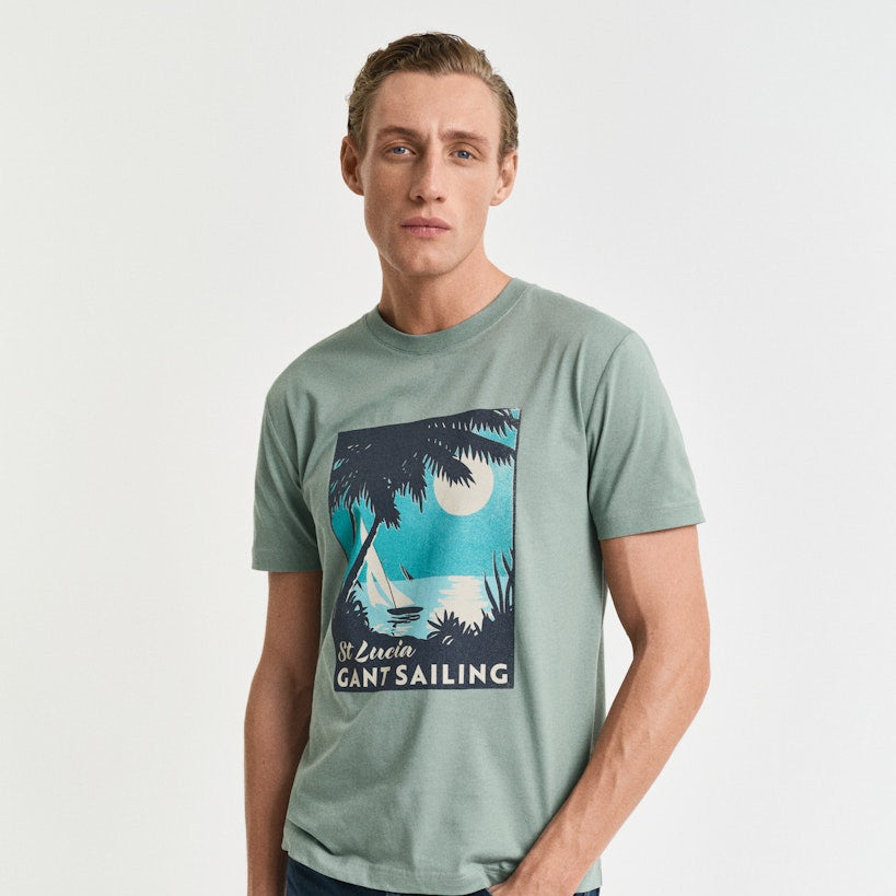 Gant 2003321 362 Kalamata Green Placed Graphic T-Shirt