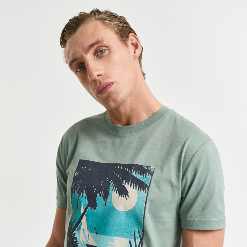 Gant 2003321 362 Kalamata Green Placed Graphic T-Shirt