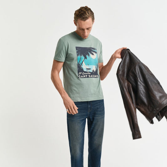 Gant 2003321 362 Kalamata Green Placed Graphic T-Shirt