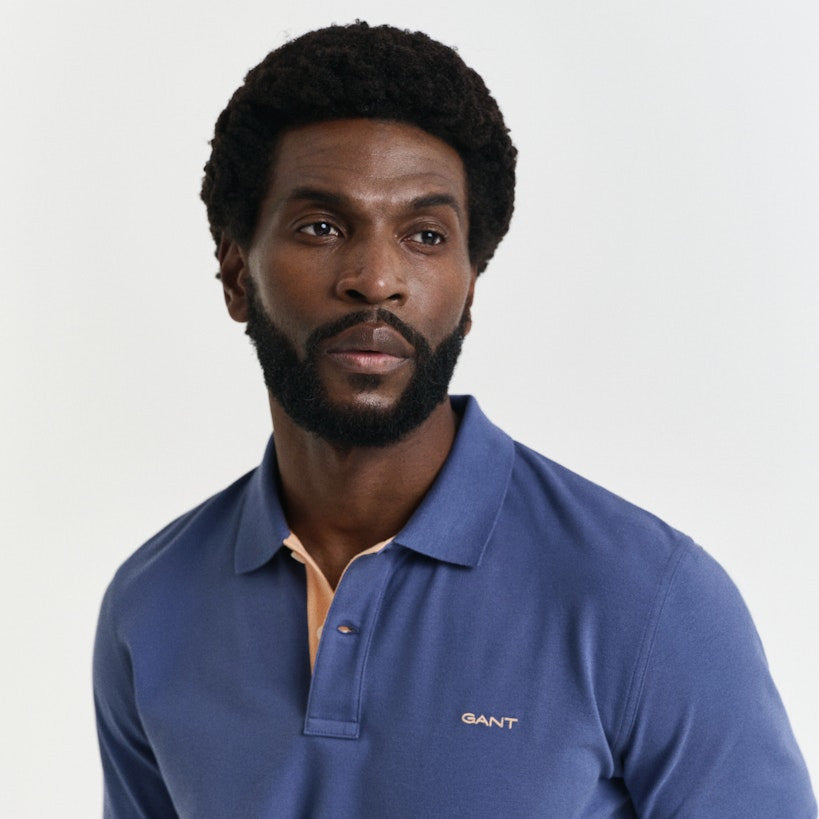 Gant 2062026 401 Dusty Navy Reg Contrast Pique Ss Polo