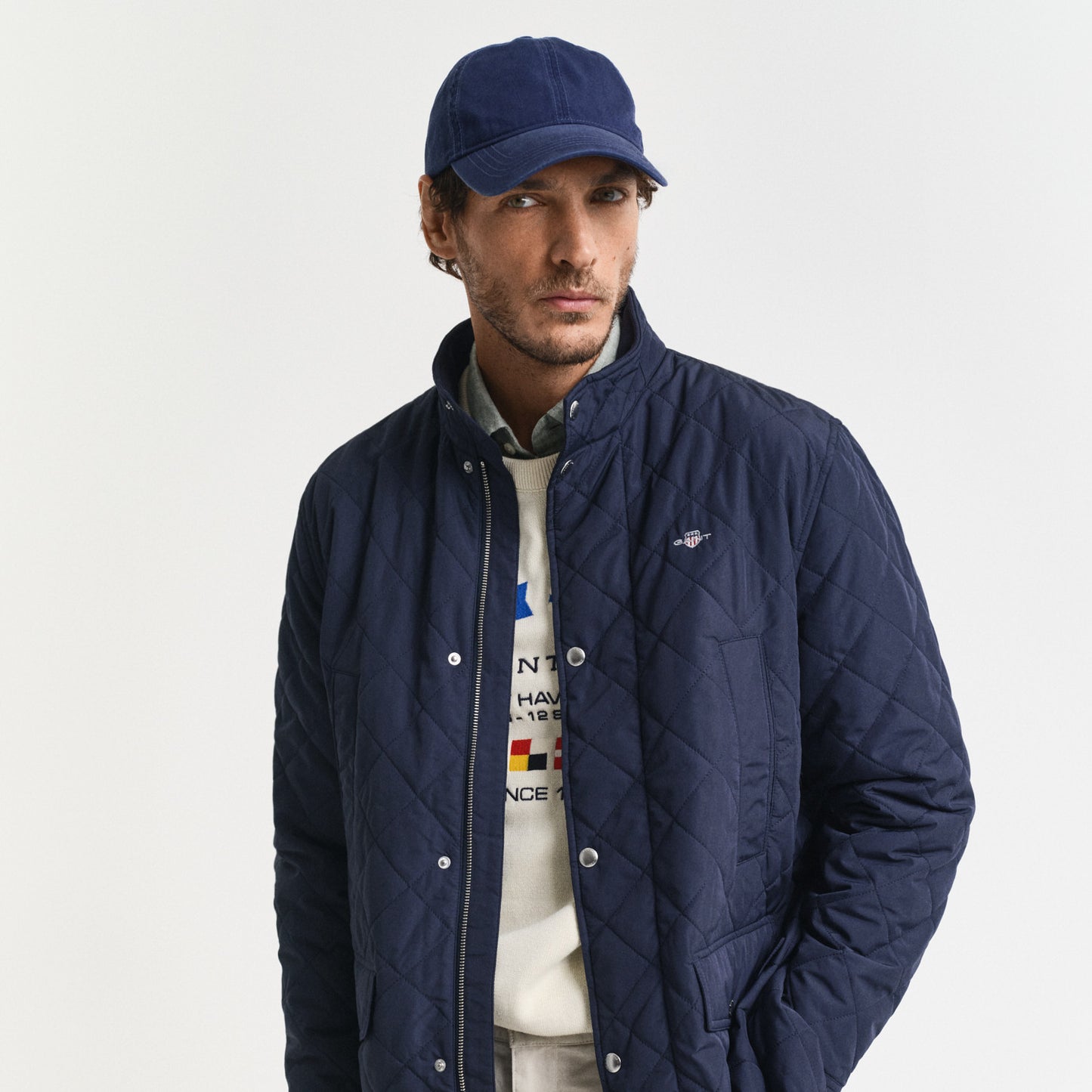 Gant 7006497 433 Evening Blue Quilted Windcheater Mid Jacket
