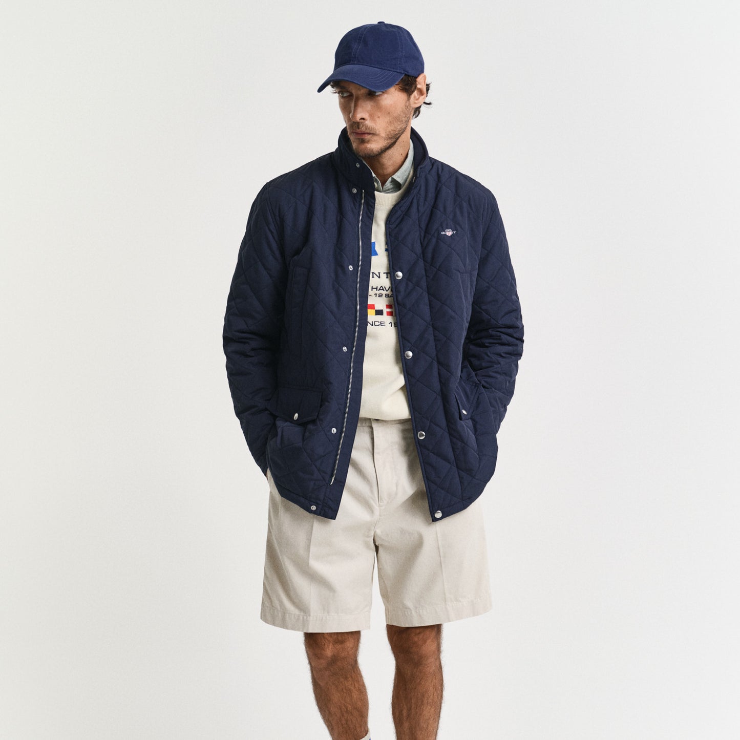 Gant 7006497 433 Evening Blue Quilted Windcheater Mid Jacket