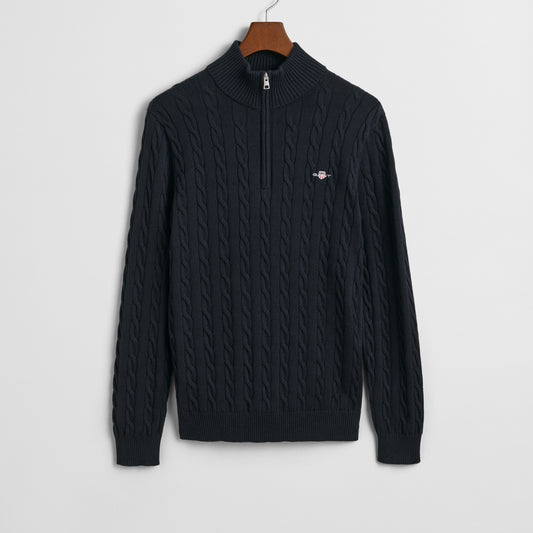 Gant 8050603 433 Evening Blue Cotton Cable Half Zip