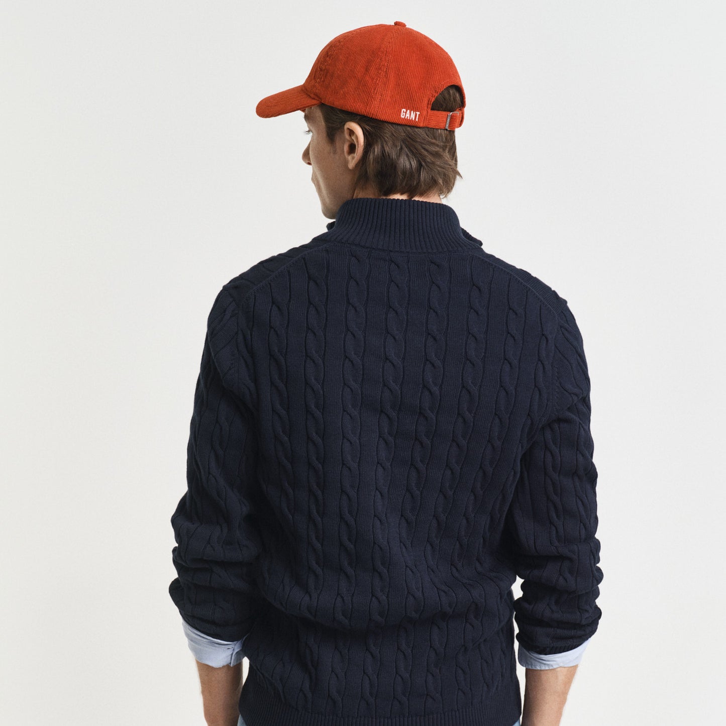 Gant 8050603 433 Evening Blue Cotton Cable Half Zip