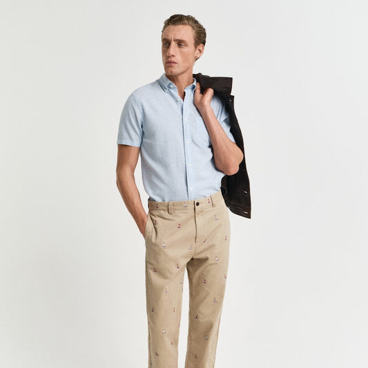 Gant 3250083 457 Fresh Blue Reg Cotton Linen Ss Shirt