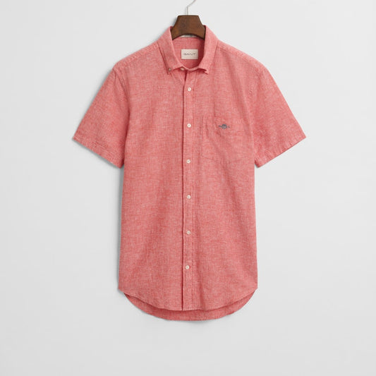 Gant 3250083 643 Brick Red Reg Cotton Linen Ss Shirt
