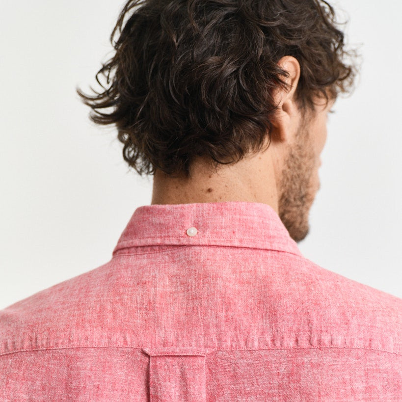 Gant 3250083 643 Brick Red Reg Cotton Linen Ss Shirt