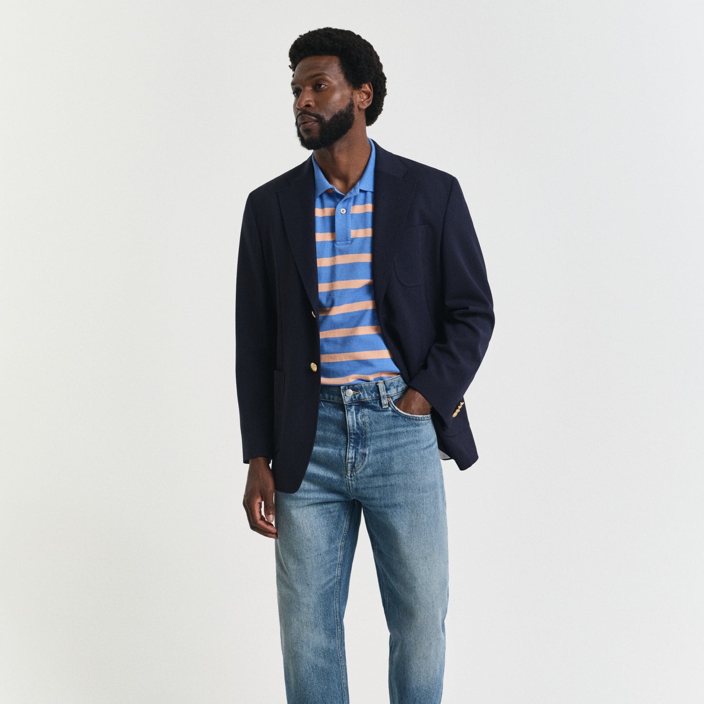 Gant 2014055 419 Perfect Blue Striped Polo