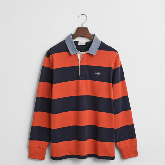 Gant 2004083 845 Reg Chambray Deep Orange Stripe Heavy Rugger