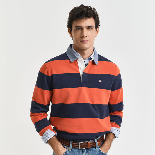 Gant 2004083 845 Reg Chambray Deep Orange Stripe Heavy Rugger