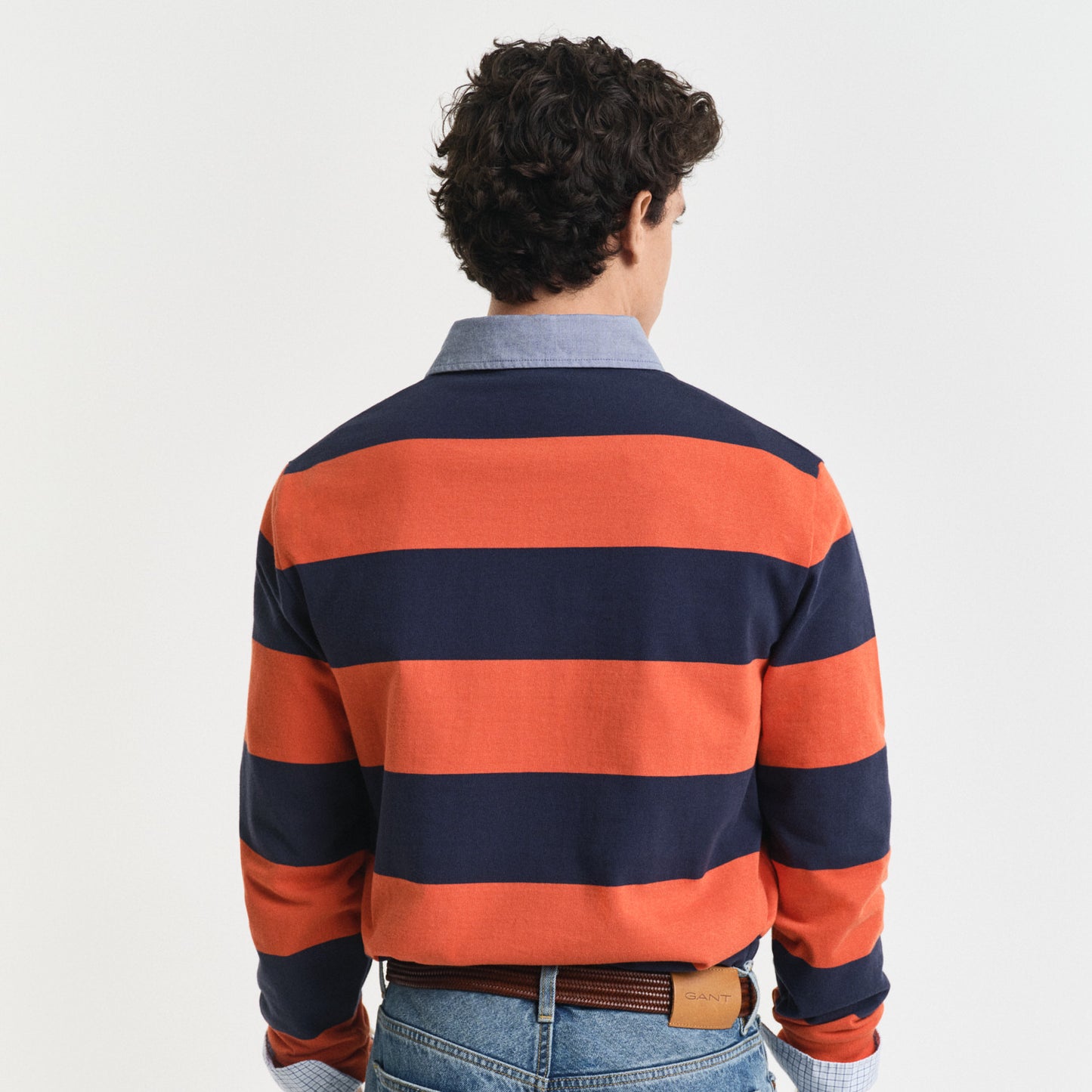 Gant 2004083 845 Reg Chambray Deep Orange Stripe Heavy Rugger